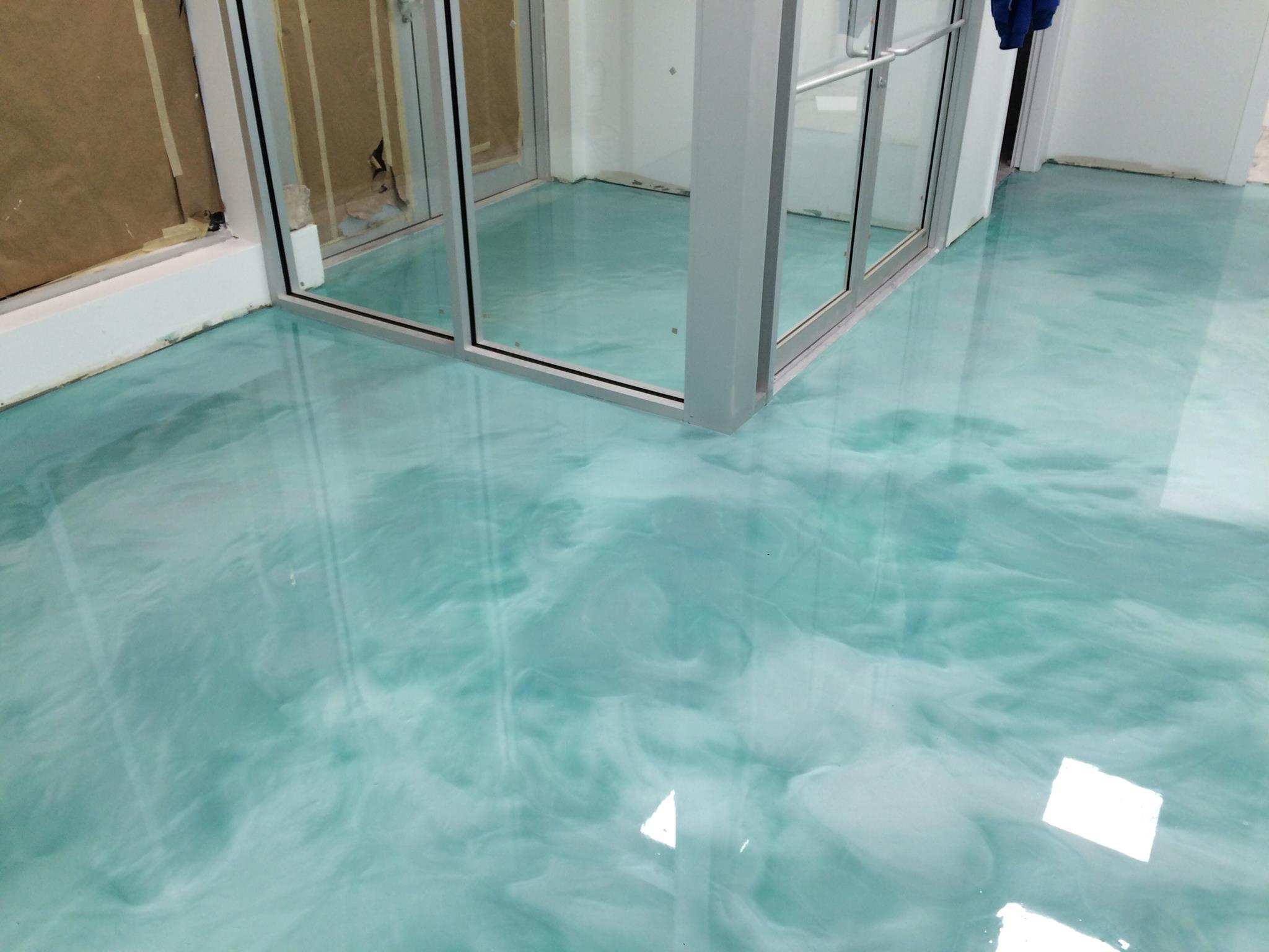 Commercial office with epoxy reflector floors 