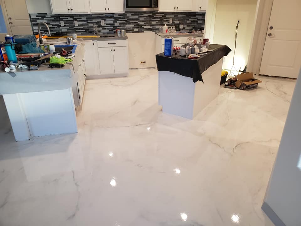 Kitchen Epoxy Reflector Floor